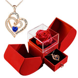 Eternal Rose & Heart Necklace Gift Box for Her