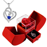 Eternal Rose & Heart Necklace Gift Box for Her